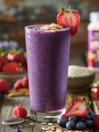 Berry Almond Meal Replacment Smoothie Fertured