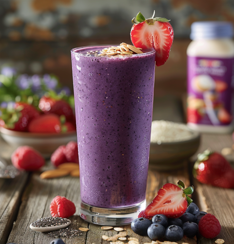 Berry Almond Meal Replacment Smoothie Fertured