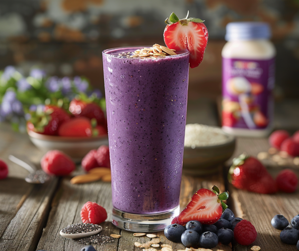 Berry Almond Meal Replacment Smoothie Fertured