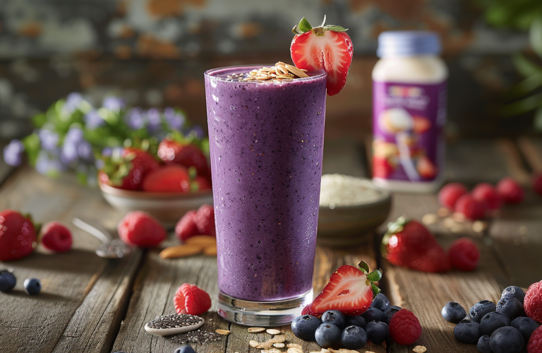 Berry Almond Meal Replacment Smoothie Fertured